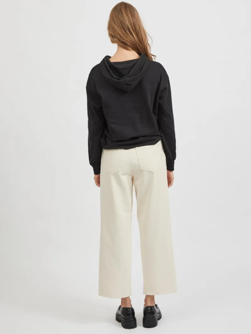 Vila Pullover & Sweatshirts*VIRUSTIE SWEAT HOODIE TOP - NOOS Black