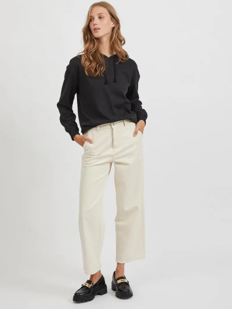 Vila Pullover & Sweatshirts*VIRUSTIE SWEAT HOODIE TOP - NOOS Black