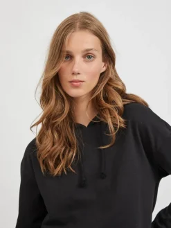 Vila Pullover & Sweatshirts*VIRUSTIE SWEAT HOODIE TOP - NOOS Black