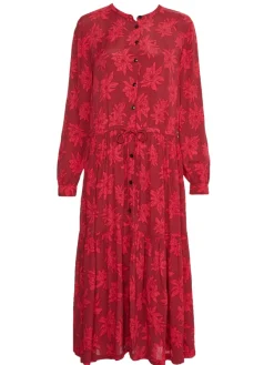 Tommy Hilfiger Kleider*VIS CREPE MIDI SHIFT DRESS LS mid scale bloom pink splendor