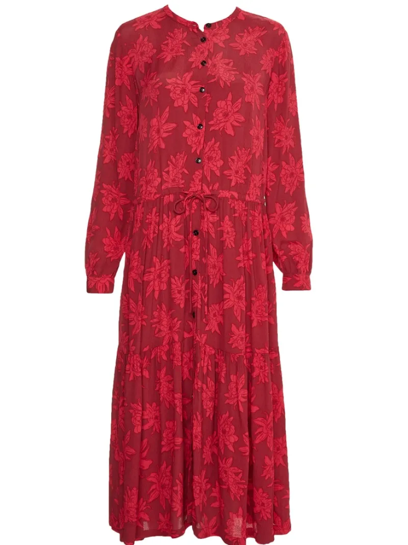 Tommy Hilfiger Kleider*VIS CREPE MIDI SHIFT DRESS LS mid scale bloom pink splendor