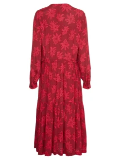 Tommy Hilfiger Kleider*VIS CREPE MIDI SHIFT DRESS LS mid scale bloom pink splendor