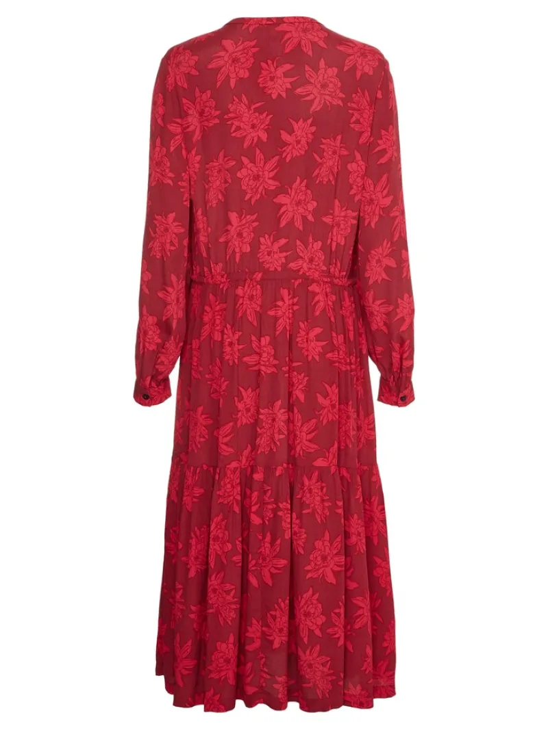 Tommy Hilfiger Kleider*VIS CREPE MIDI SHIFT DRESS LS mid scale bloom pink splendor