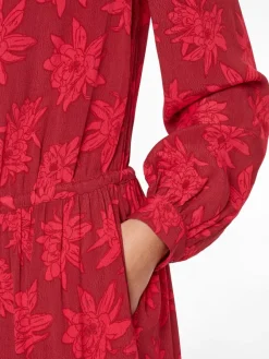 Tommy Hilfiger Kleider*VIS CREPE MIDI SHIFT DRESS LS mid scale bloom pink splendor