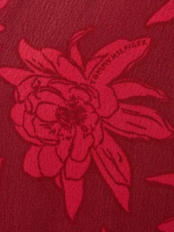 Tommy Hilfiger Kleider*VIS CREPE MIDI SHIFT DRESS LS mid scale bloom pink splendor