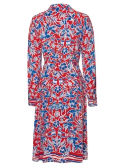 Tommy Hilfiger Kleider*VIS SCARF KNEE SHIRT DRESS LS island scarf red