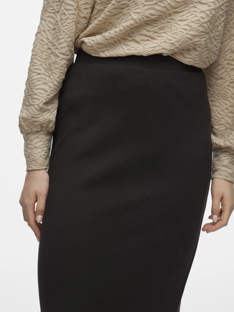 Vila Röcke*VISANDY HW MIDI SKIRT Black