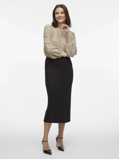 Vila Röcke*VISANDY HW MIDI SKIRT Black