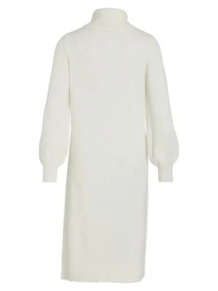 Vila Kleider*VISARA L/S ROLLNECK MIDI DRES/BF/KA Snow White