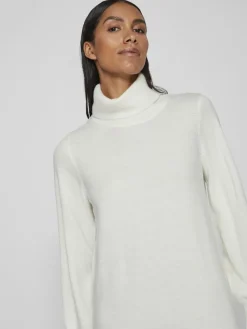 Vila Kleider*VISARA L/S ROLLNECK MIDI DRES/BF/KA Snow White