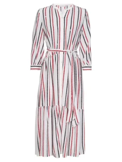 Tommy Hilfiger Kleider*VISCOSE MIDI SHIRT DRESS 3/4 SLV polka dot stp white ground