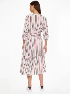 Tommy Hilfiger Kleider*VISCOSE MIDI SHIRT DRESS 3/4 SLV polka dot stp white ground