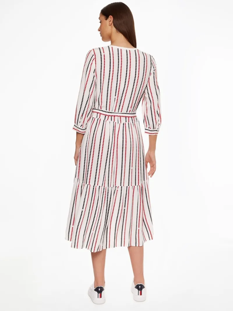Tommy Hilfiger Kleider*VISCOSE MIDI SHIRT DRESS 3/4 SLV polka dot stp white ground