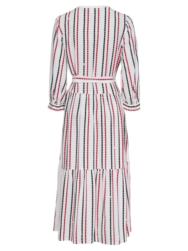 Tommy Hilfiger Kleider*VISCOSE MIDI SHIRT DRESS 3/4 SLV polka dot stp white ground