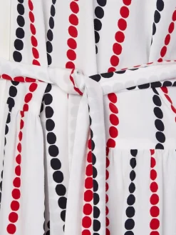 Tommy Hilfiger Kleider*VISCOSE MIDI SHIRT DRESS 3/4 SLV polka dot stp white ground