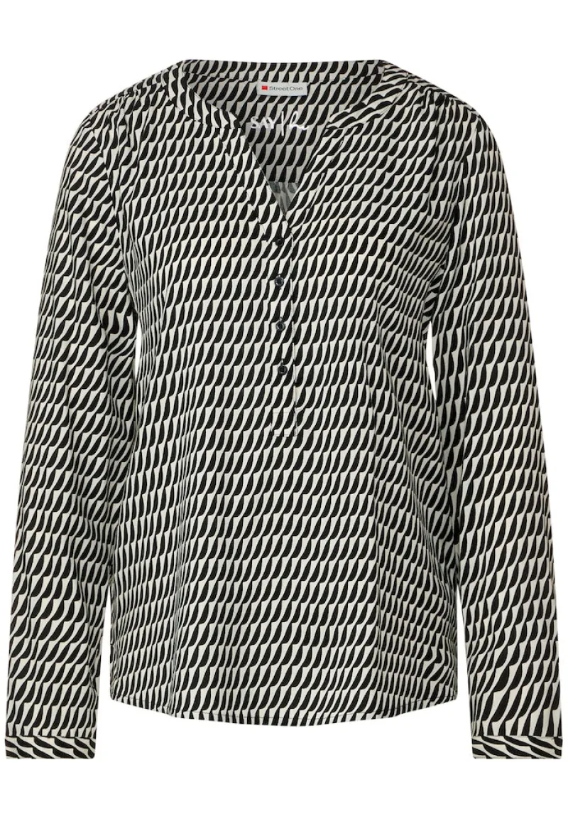 Street One Blusen*Viskose Bluse mit Print Black