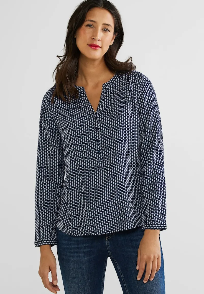 Street One Blusen*Viskose Bluse mit Print deep blue