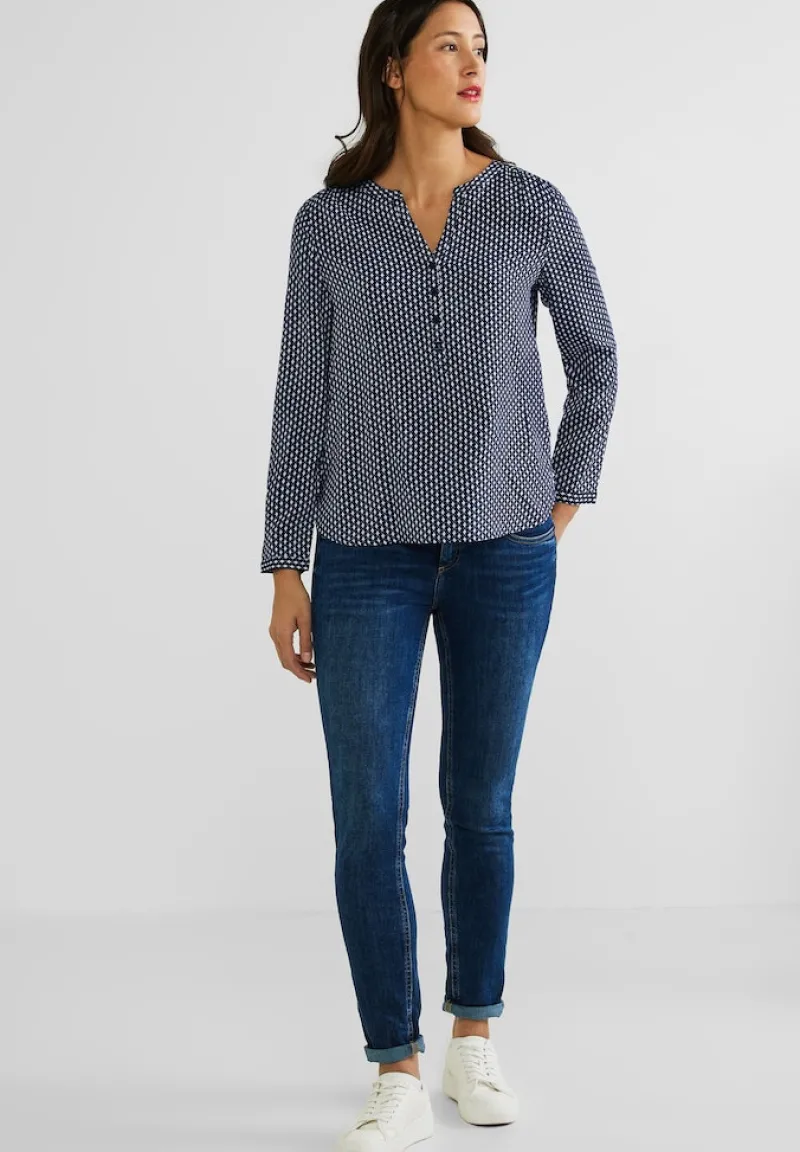 Street One Blusen*Viskose Bluse mit Print deep blue
