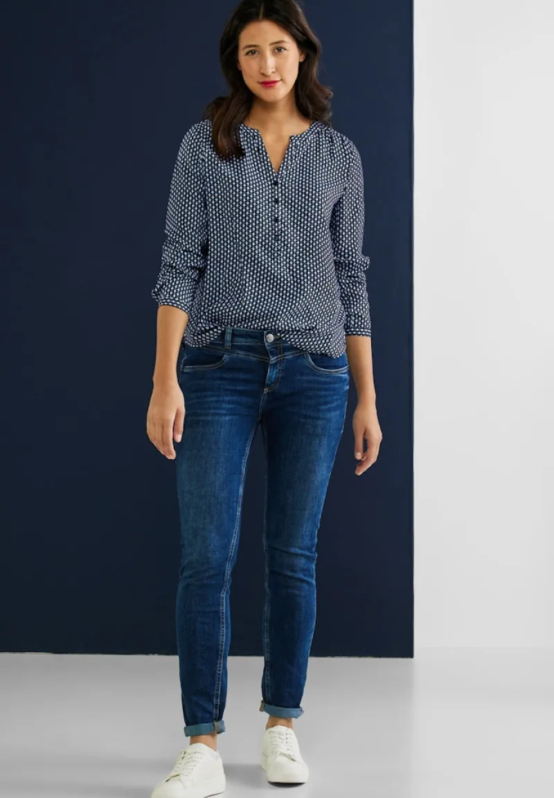 Street One Blusen*Viskose Bluse mit Print deep blue