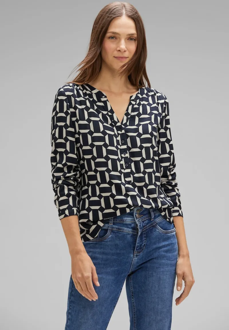 Street One Blusen*Viskose Bluse mit Print deep blue
