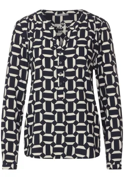 Street One Blusen*Viskose Bluse mit Print deep blue