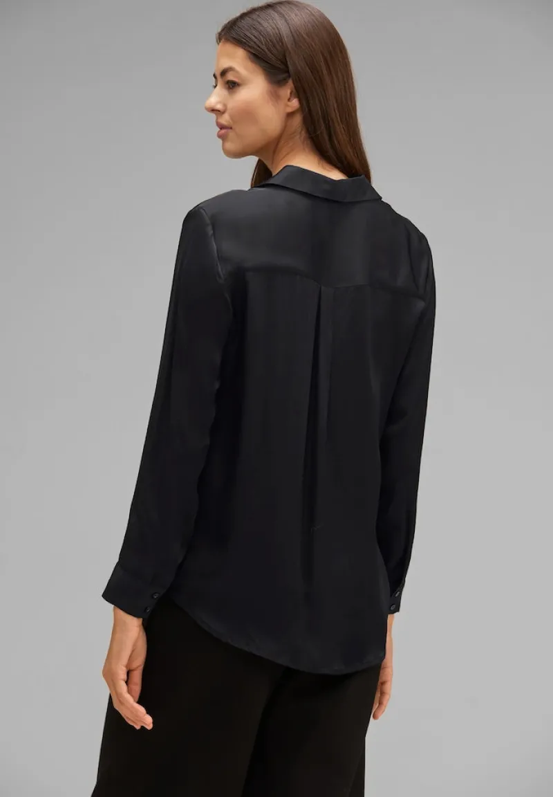 Street One Blusen*Viskose Hemdbluse Black