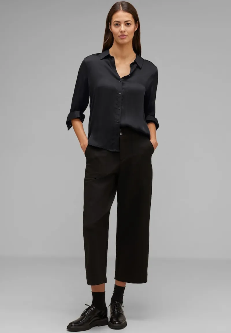 Street One Blusen*Viskose Hemdbluse Black