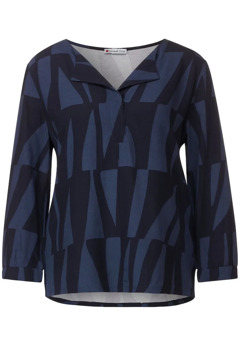 Street One Shirts*Viskose Printshirt deep blue