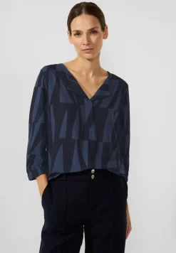 Street One Shirts*Viskose Printshirt deep blue