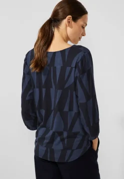 Street One Shirts*Viskose Printshirt deep blue