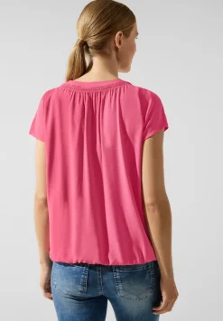 Street One Blusen*Viskosebluse mit Elastiksaum berry rose