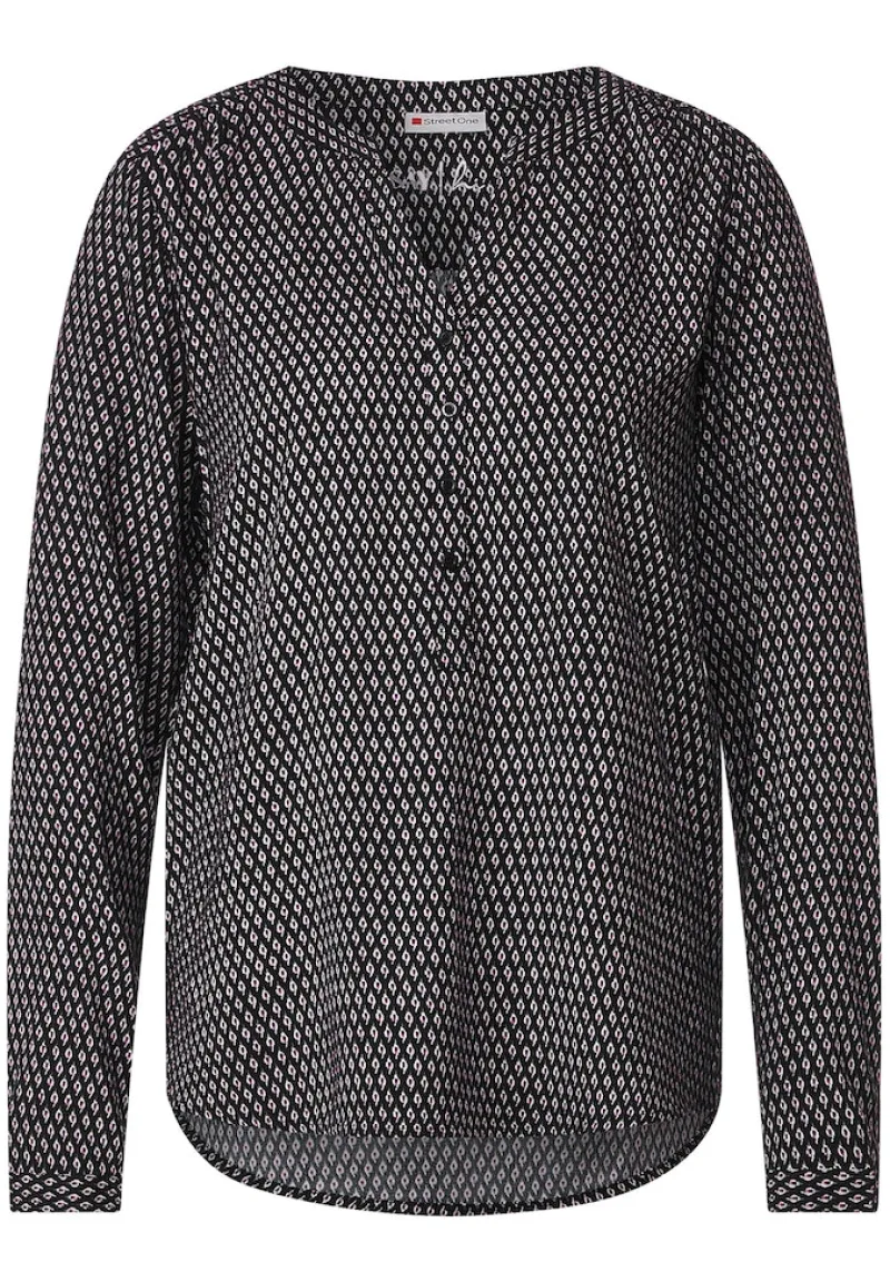 Street One Blusen*Viskosebluse mit Print Black