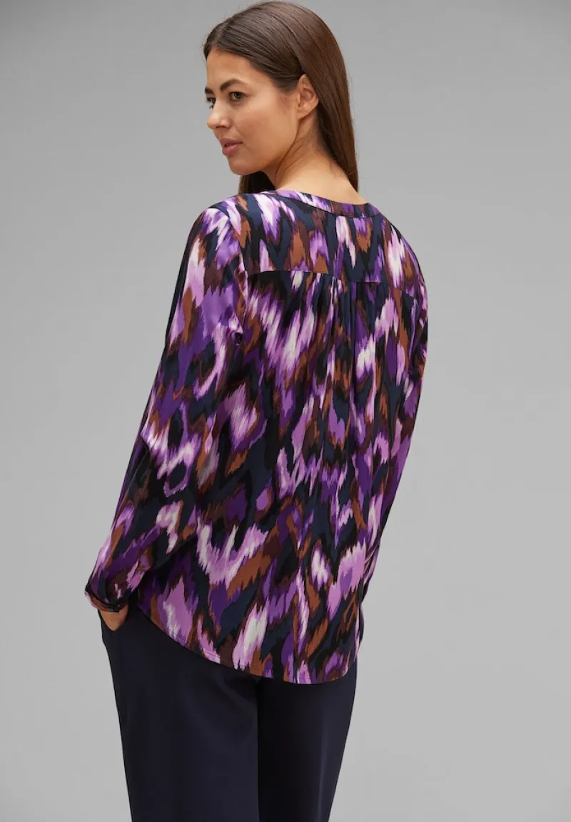 Street One Blusen*Viskosebluse mit Print deep pure lilac