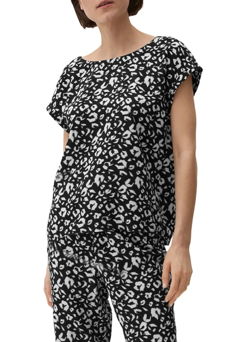 s.Oliver Blusen*Viskosebluse mit Rückenausschnitt Schwarz