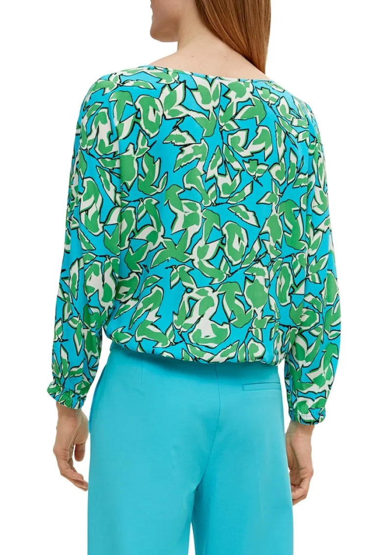 Comma Blusen*Viskosebluse mit V-Ausschnitt Grün