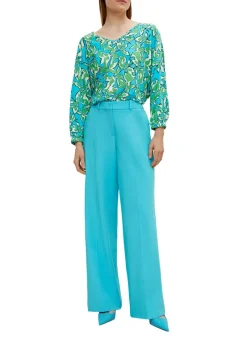 Comma Blusen*Viskosebluse mit V-Ausschnitt Grün