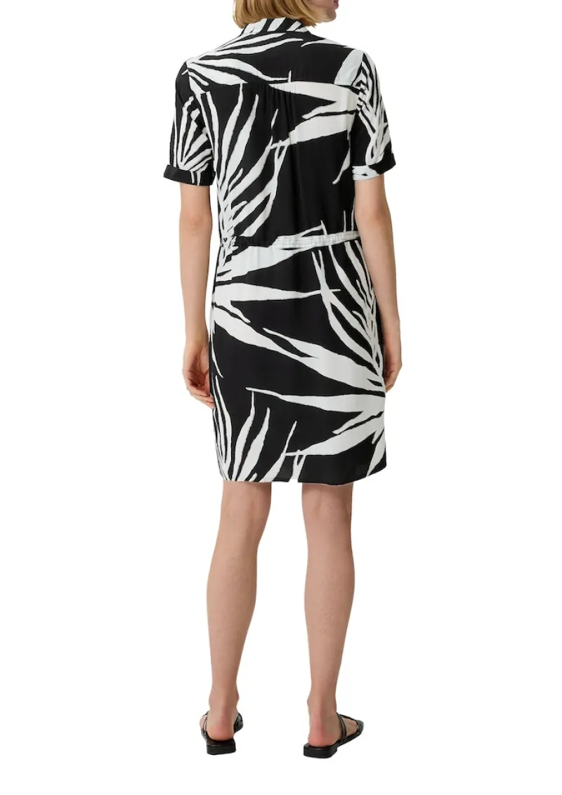 Comma Blusen*Viskosekleid mit Crêpestruktu Schwarz