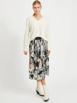 Vila Pullover & Sweatshirts*VISPARKLE L/S V-NECK KNIT TOP/PB birch