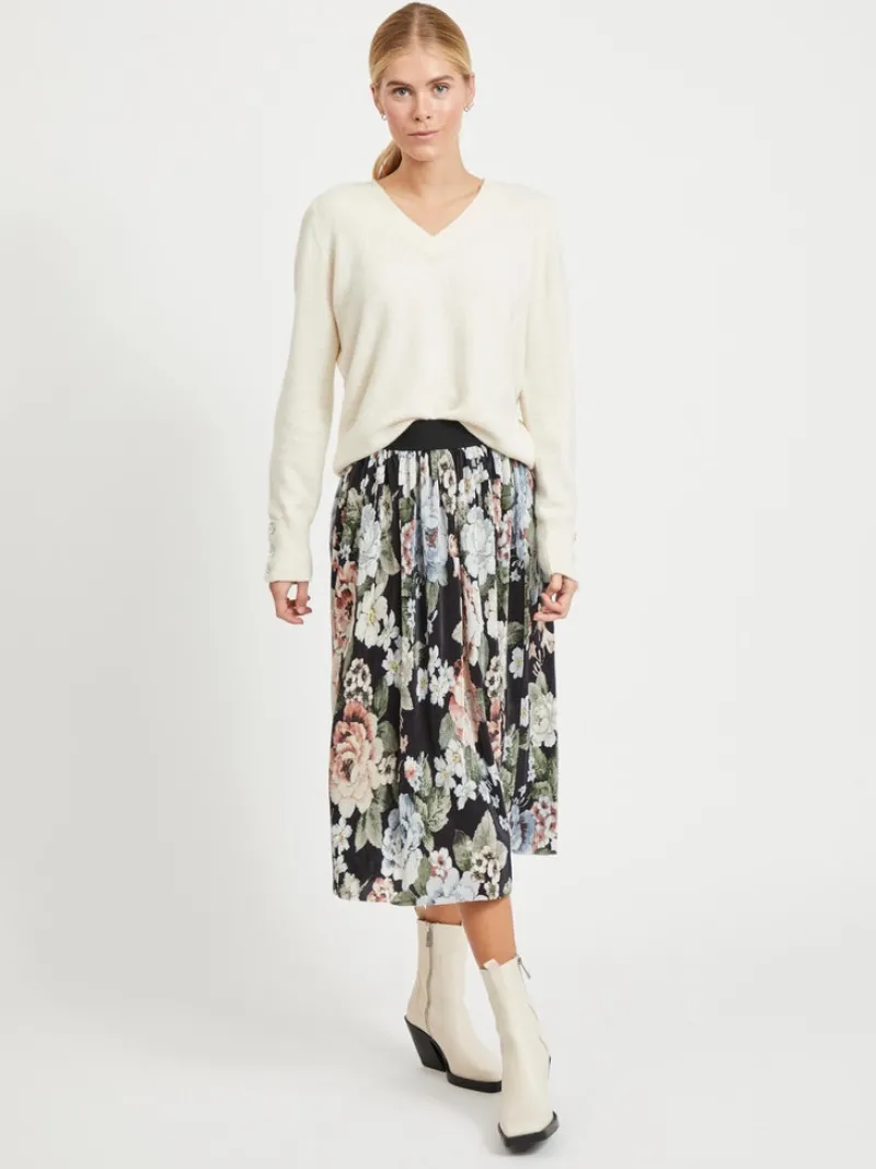 Vila Pullover & Sweatshirts*VISPARKLE L/S V-NECK KNIT TOP/PB birch