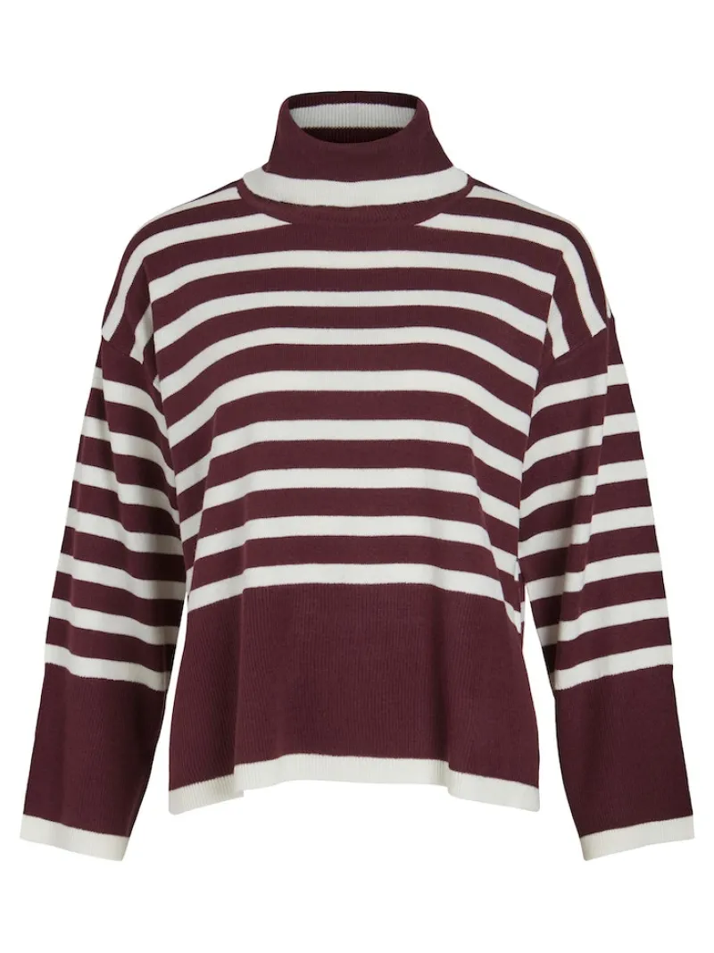Vila Pullover & Sweatshirts*VISTRIPI ROLLNECK KNIT TOP/BF/KA Winetasting-CLOUD DANCER