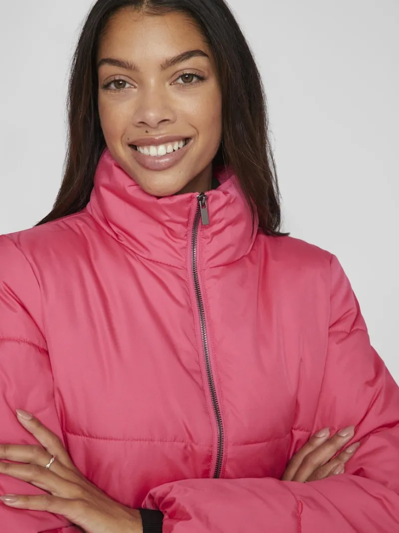 Vila Jacken*VITATE L/S SHORT PUFFER JACKET - NOOS Fandango Pink