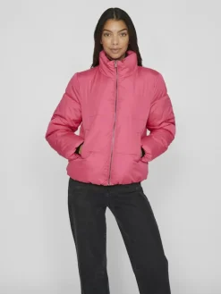 Vila Jacken*VITATE L/S SHORT PUFFER JACKET - NOOS Fandango Pink