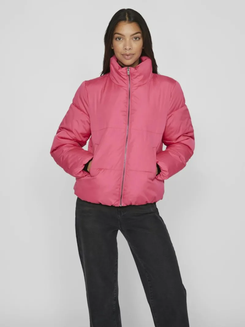 Vila Jacken*VITATE L/S SHORT PUFFER JACKET - NOOS Fandango Pink