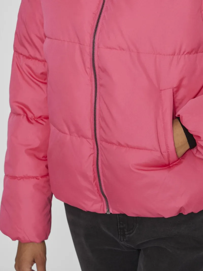 Vila Jacken*VITATE L/S SHORT PUFFER JACKET - NOOS Fandango Pink