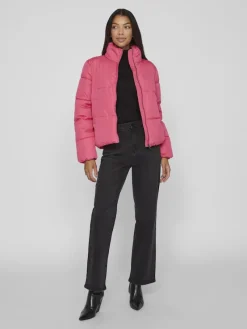 Vila Jacken*VITATE L/S SHORT PUFFER JACKET - NOOS Fandango Pink