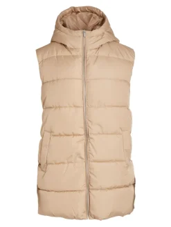 Vila Westen*VITATE S/L PUFFER VEST - NOOS Sesame