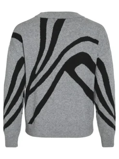 Vila Pullover & Sweatshirts*VITIF JACQUARD L/S KNIT TOP - NOOS Medium Grey Melange