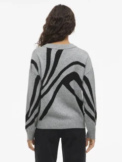 Vila Pullover & Sweatshirts*VITIF JACQUARD L/S KNIT TOP - NOOS Medium Grey Melange