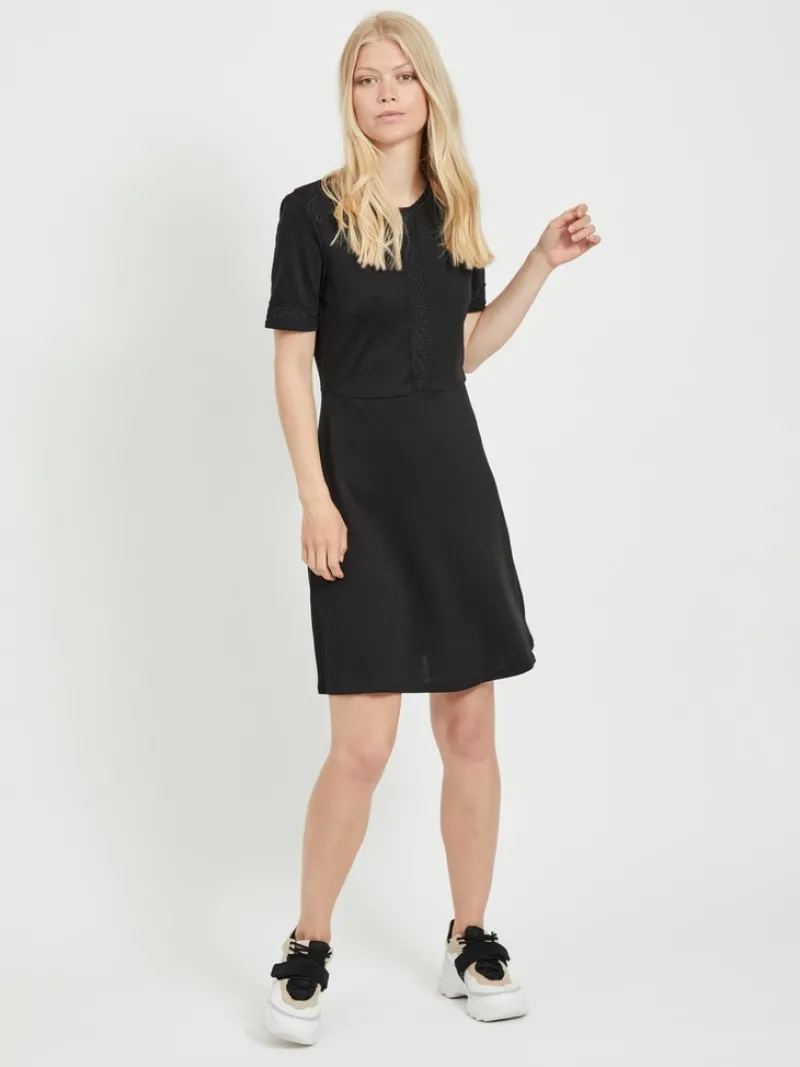 Vila Kleider*VITINNY SAPI S/S LACE DRESS/ZA Black