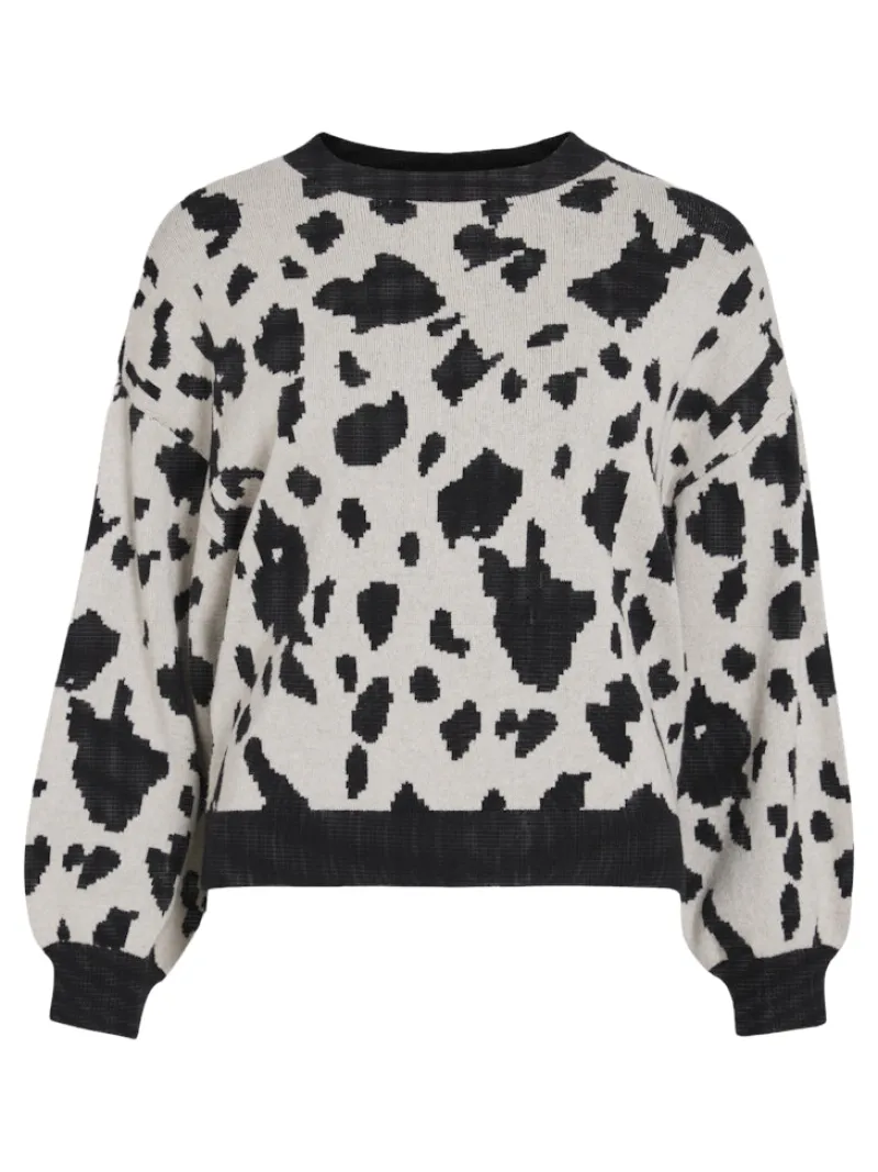 Vila Pullover & Sweatshirts*VITIP O-NECK L/S JACQUARD KNIT TOP/R/1 Super Light Natural Melan